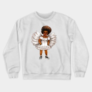 The Best Gift ideas 2022, lil angel.... afro baby angel  - curly Afro Hair Crewneck Sweatshirt